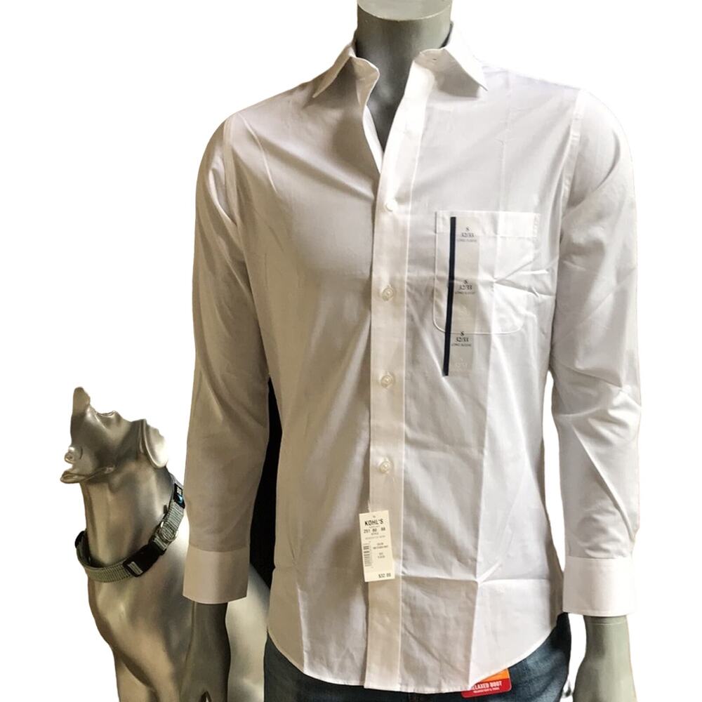 NEW Croft & Barrow White Button Down Cotton Blend Shirt Men's Size Small NWT $32